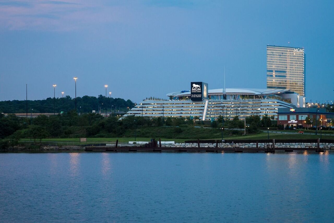 MGM National Harbor Casino at dusk