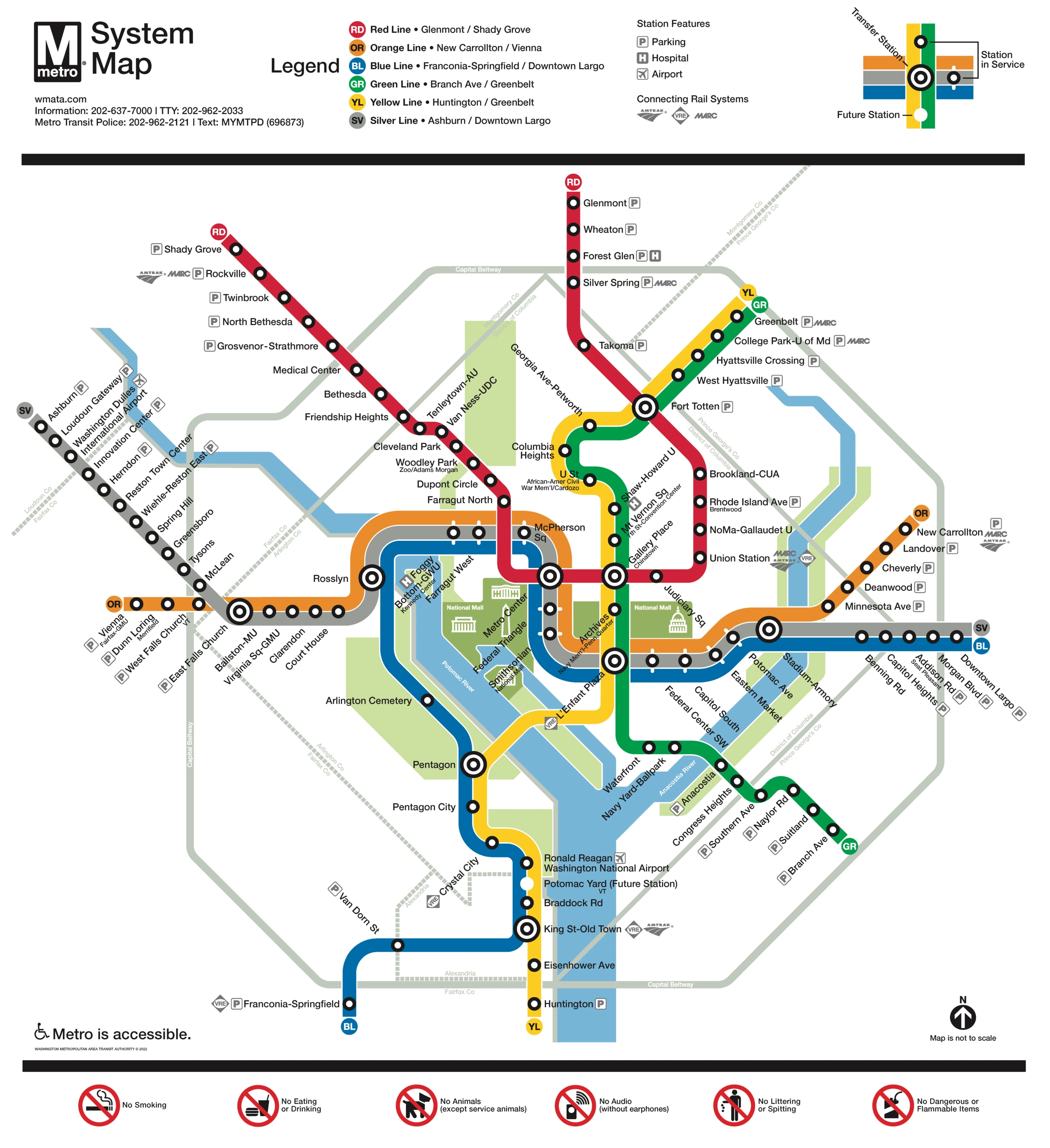 DC Metro map with King St-Old Town highlighted